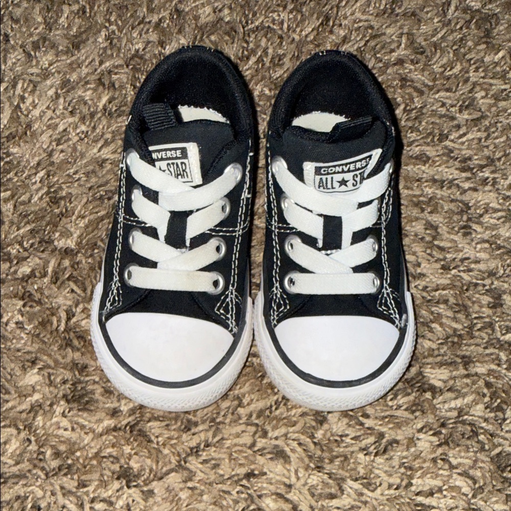 Converse Kids Black and White Low Top Sneakers